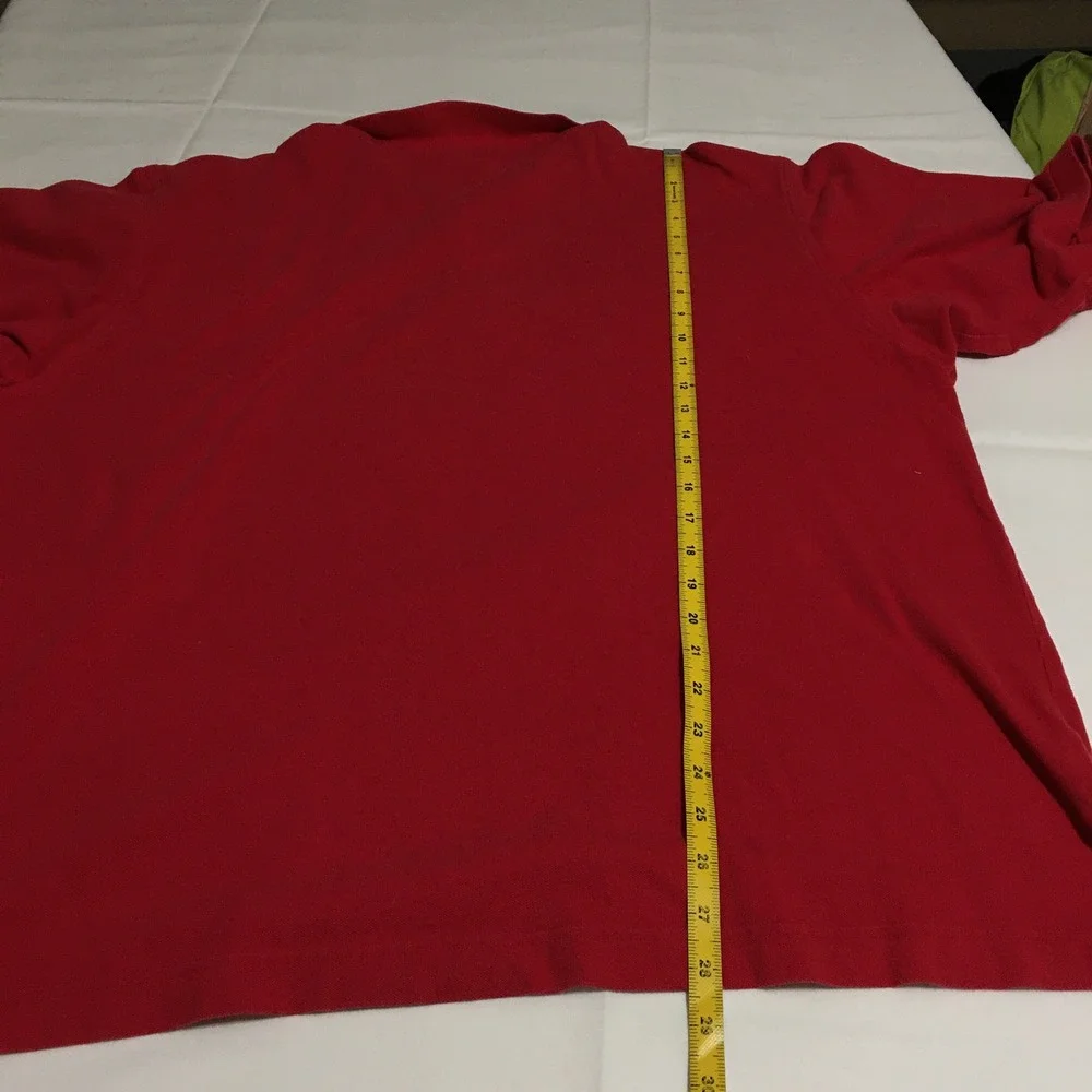 Nike Polo Shirt Mens XL Red Short Sleeve Middle Swoosh Logo Y2K